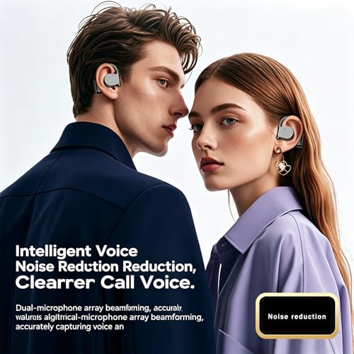 Open-Ear Bluetooth 5.3 Wireless Earbuds Hi-Fi Stereo 75-Hour Battery Life | Features high-resolution (Hi-Res) sound quality and clear call functionality, making it ideal for running and taking calls.