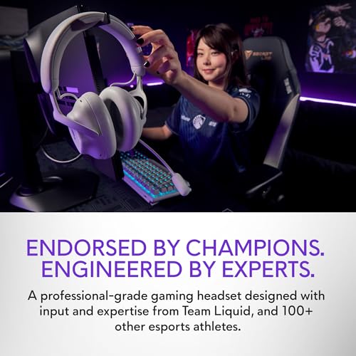 Alienware Pro Wireless Gaming Headset, ANC | 2.4GHz Connection, 50mm Drivers, Hi-Res Audio, Lunar Light, Gaming Ready - color: Lunar Light
