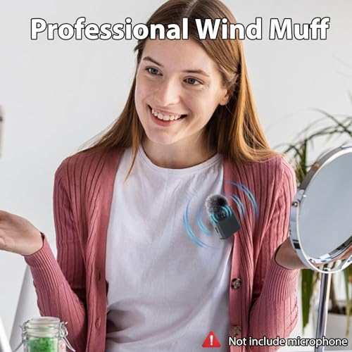 2PCS Microphone Furry Windscreen Muff Fit for Rode Wireless Go II Wind Muff Windscreen, Handheld Microphone Windscreen Reducing Wind Ambient Noise (Gray)