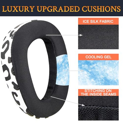 SOULWIT Cooling-Gel Earpads Replacement for Sennheiser GSP500, GSP550, GSP600, GSP 670 Gaming Headset, Ear Pads Cushions for EPOS H6 Pro, GSP601, GSP602 Headphones - Snow Leopard - color: Snow Leopard
