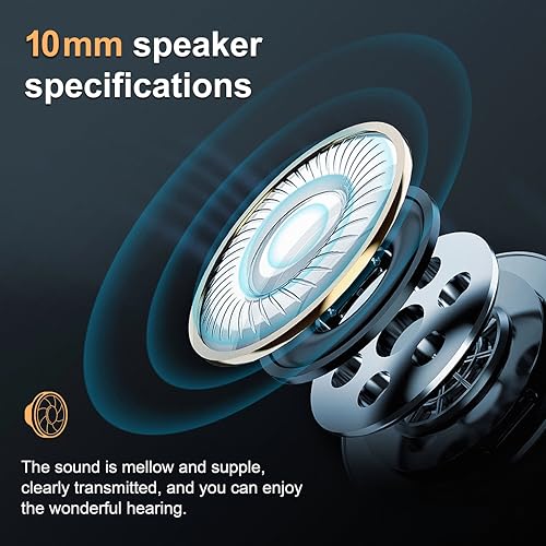 Wireless Earbuds SP36 Sports with Earhooks, Bluetooth 5.4, Hi-Fi Stereo Sound, LED Display, Long-Lasting Battery Life, Waterproof Sport Headphones Compatible with Android/iOS (Black)