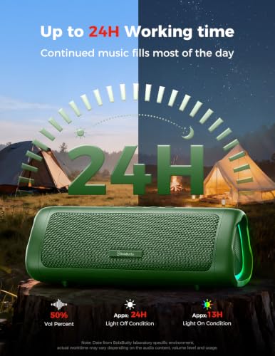 Bluetooth Speaker, 20W HD Sound, Portable Wireless, IPX5 Waterproof, Up to 24H Playtime, TWS Pairing, for Home/Party/Outdoor/Camping/Beach Essentials, Electronic Gadgets, Birthday Gift (Green) - color: Green