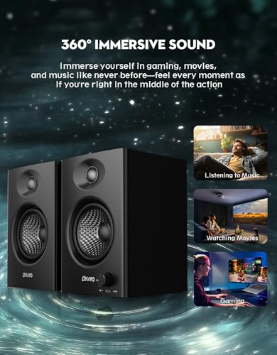OHAYO 60W Computer Speakers, Bluetooth 5.3, Stereo 2.0, 1 Pair, Black - color: Black