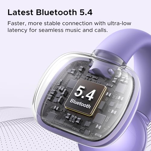 UGREEN HiTune S3 Open Ear Earbuds, Bluetooth 5.4, Clip on Earbuds, Purple | Lightweight, Comfort, Wireless Headphones ENC Clear Calls, 30H Playtime, IPX5 Waterproof, for Driving Running Workout Cycling - color: Purple