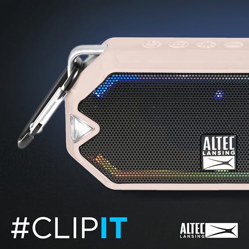 Altec Lansing - HydraMini Wireless Bluetooth Speaker, IP67 Waterproof USB C Rechargeable Battery with 6 Hours Playtime, Compact, Shockproof, Snowproof, Everything Proof (Petal Pink) - color: Petal Pink