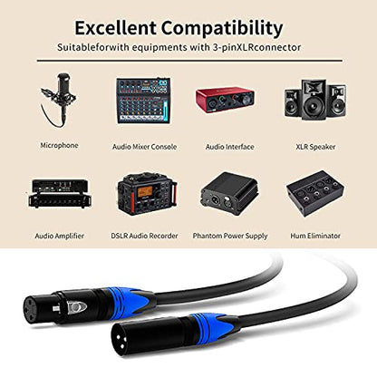 XLR Cable, XLR Microphone Cable Male to Female 25ft 2 Pack | Balanced XLR Speaker Cable Suitable for Microphones, Preambles, Speaker Systems, Radio Station and More - size: 25 Ft 2 Pack