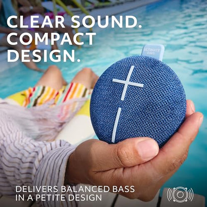 Ultimate Ears MINIROLL Waterproof Bluetooth Speaker - Majestic Blue | Ultra-portable, balanced bass, IP67 dustproof, 131 ft (40 m) range - color: Blue
