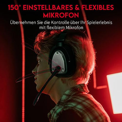 lHUHD Wireless Gaming Headset Headphones for PS4/5,Switch,PC Wireless Gaming Headsets for Computer with Microphone Over-Ear,Rotatable Headband