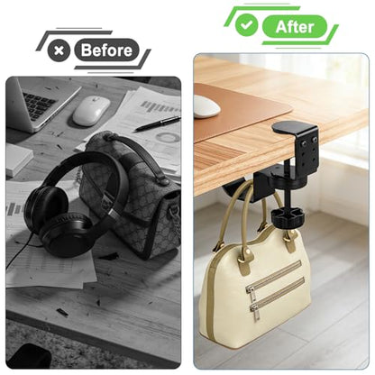 MYITYARD Clamp Mug Hooks Under Desk, Clip On Hook Cup Holder | Desktop Hanging Headphone Hook for Office, Computer Desk, Student Class Desk, Cabinet - color: Desk Hooks