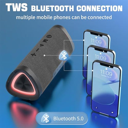 Vanzon Bluetooth Speakers V40 Portable Wireless Speaker V5.0 with 24W Loud Stereo Sound, TWS, 24H Playtime & IPX7 Waterproof, Suitable for Travel, Home&Outdoors - color: Gray