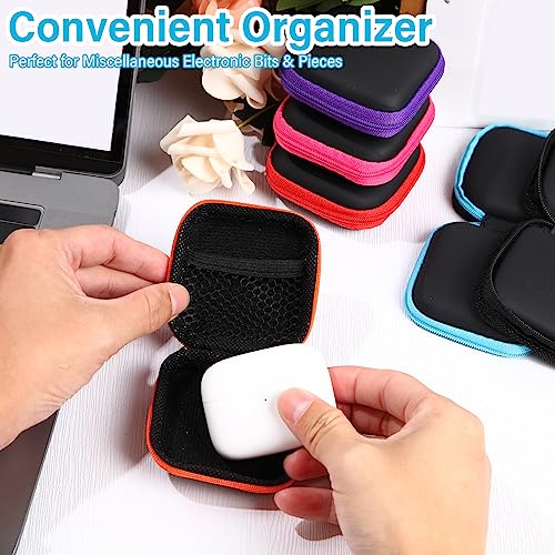 Sweetude 30 Sets Portable Earbud Case Pouch for USB-c Wired Ear Buds Square EVA Earphone Holder Pocket Earphone Cell Phone Accessories Memory Card Organizer Travel Case for Earphones and Earplugs