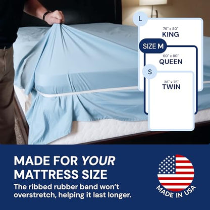 RUBBER HUGGER Elastic Bed Sheet Holder - Queen 60x80, Corner Grip | Elastic sheet holders - secure corner grip - hidden - Use for queen fitted sheets, beds & mattresses - size: Medium - Queen Mattress