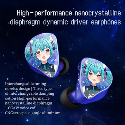 CVJ Aria in Ear Monitors Headphone IEM Earphone HiFi Wired Earbuds with High-Performance Nano-Crystalline Coating Diaphragm+CCAW Voice Coil, Silver-Plated Copper Wire for Audiophiles/Musicians/Singer - color: Aria Character, style: no Mic