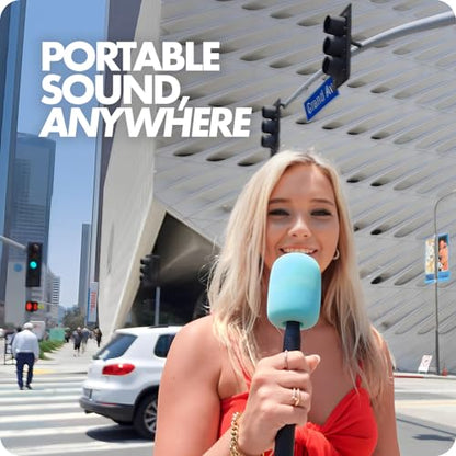 Movo WMX-HM Wireless Microphone Handle for Interviews – Handheld Adapter for DJI Mic, RODE Wireless GO, & More – Includes Mic Flag – for Creators, Journalists & Youtubers - style: Mic Handle with Flag