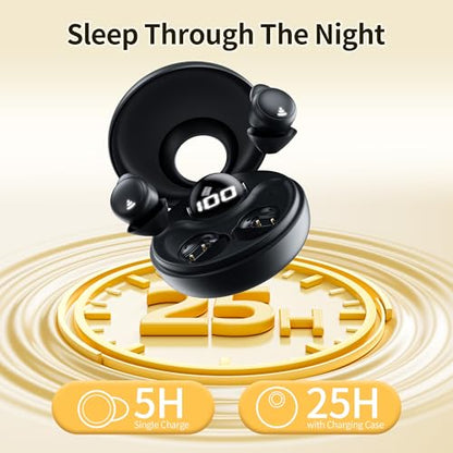 Kinglucky Sleep Earbuds for Side Sleepers,Invisible Earbuds,Sleeping Headphones Wireless Ear Buds in Ear Earphone Noise Cancelling Mini Small Ears Canal Earphones for Exercise Working Hiking