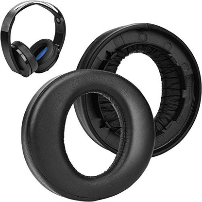 SOULWIT Ear Pads Cushions for Sony Platinum Wireless PlayStation PS4 Headset, Replacement Earpads for 2018 Version, Headphone Model CECHYA-0090 (PL Black)