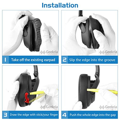 Geekria PRO Extra Thick Cooling Gel Replacement Ear Pads Compatible with Sony WH-CH700N, WH-CH710N, WH-CH720N Headphones, Ear Cushions with Video Guide (Black)