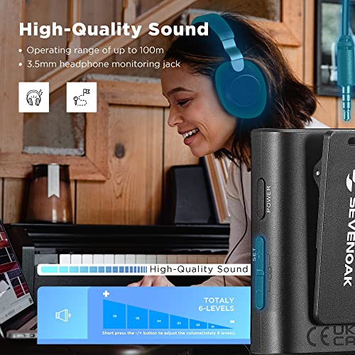 Sevenoak SKM-K1 OLED Wireless Lavalier Microphone Compact Lapel Clip on Mic for DSLR Camera Smartphone for Vlog Live Streaming Interview Record YouTube - size: SKM-K1