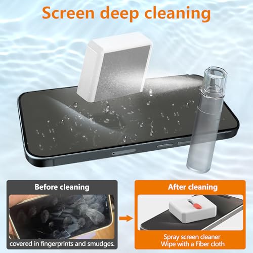 Cell Phone Cleaning Kit, iPhone Cleaning Kit for Charging Port Cleaner Keyboard Cleaning Kit for Airpods/Android/USB C/Earbuds/Laptop/iPad/Camera Lens with Stylus Pen (White (with Putty and Cloth)) - color: White (with Putty and Cloth)