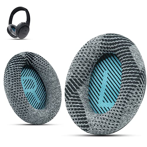 Earpads for Bose QC35 & QC25, Breathable Soft Fabric, Gray | Fits QC35 II/QC25/QC2/QC15/AE2/AE2i/AE2w/SoundLink Headphones; Soft Memory Foam Bose Headphones Replacement Ear Pads - color: Blue