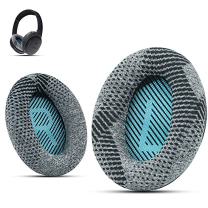Earpads for Bose QC35 & QC25, Breathable Soft Fabric, Gray | Fits QC35 II/QC25/QC2/QC15/AE2/AE2i/AE2w/SoundLink Headphones; Soft Memory Foam Bose Headphones Replacement Ear Pads - color: Blue