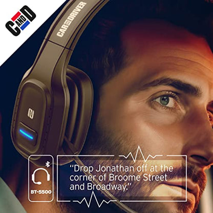 BT5500 Trucker Bluetooth 5.0 Headset Noise Cancelling Microphone | Wireless Headset, Rotatable Mic, Adjustable Headband Multi Device Pairing, Voice Assistant Support, 30-HR Talk, 57-HR Music - color: Black