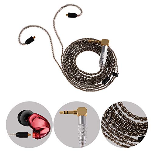 MMCX Connector Silver Plated Pure Copper Earphone Cable for SE215 SE535 SE846, Replacement Detachable Headphone Cable with 3.5mm Plug for High - Fidelity Audio (Black Elbow) - size: black elbow