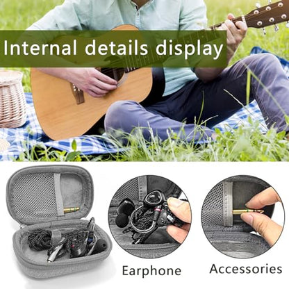Musiin Compact in-Ear Monitor Earphone Case Compatible with MDREX15AP(Grey) | Compatible YINYOO CCZ Melody,SE215-CL,KZ ZS10 Pro,MEE Audio M6 for Audio Stage and Studio