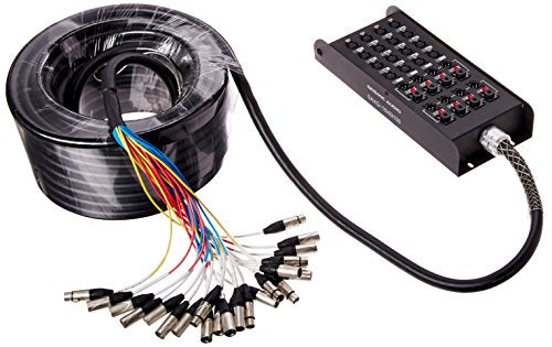 Seismic Audio - SAXQ-16x8x100 - 16 Channel 100' XLR Snake Cable with XLR and 1/4" Returns on the Box - size: 100 Foot - 16 Send x 8 Return