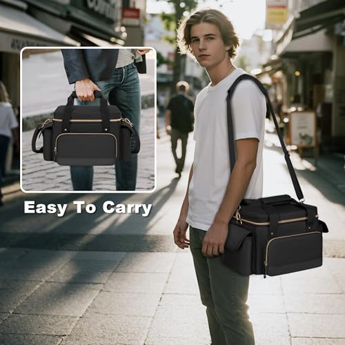 Damero DJ Cable File Bag with Detachable Dividers and Shoulder Strap | Small Gig Cable Bag for Cords, DJ Gear, Sound Instrument and Accessories