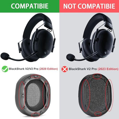 Defean Cooling Gel Earpads for Razer BlackShark V2/V2 Pro Headset | (Does Not Fit BlackShark V2 Pro 2023 Edition Model) Added Thickness High-Density Noise Isolation Foam