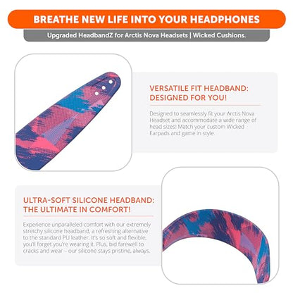 WC HeadbandZ Arctis Nova - Upgraded Silicone Headband for Arctis Nova Headsets by Wicked Cushions - Enhanced Flexibility, Comfort, and Style with Matching Earpad Designs | Speed Racer - color: Speed Racer