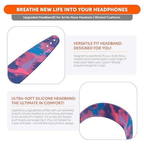 WC HeadbandZ Arctis Nova - Silicone Headband for Arctis Nova Headsets | Made by Wicked Cushions | Enhanced Flexibility, Comfort & Style, Matching Earpad Designs | Speed Racer - color: Speed Racer