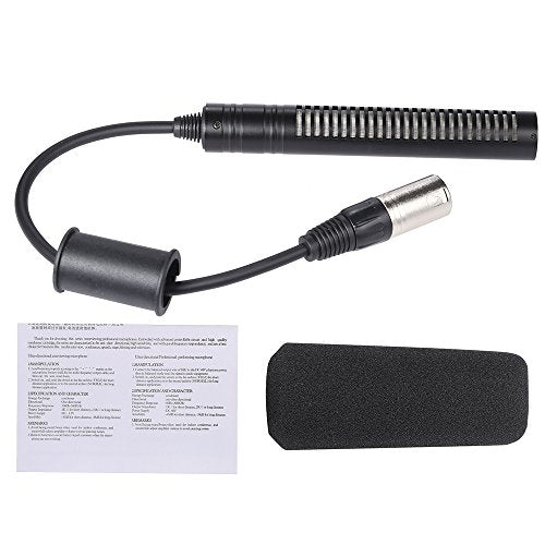 Andoer Video Recording Interview Photography Stereo Condenser Unidirectional Microphone Mic for Sony Panosonic Camcorders-XLR Interface