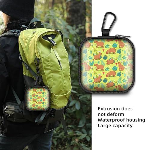 Square Data Cable Earbud Charger Coin Storage Bag Shockproof and Drop-Proof EVA Material Compatible with AirPod(Green Grazing) - color: Green Grazing