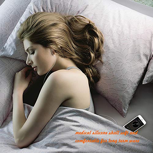 2Packs Sleep Headphones Wired 3.5mm Soft Silicone Earbuds, Black & White