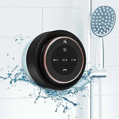 XLEADER SoundAngel Mate(2nd Gen) Pro Shower Speaker, Certified IPX7 Waterproof Bluetooth Speaker, 8W Crystal Sound&Rich Bass, 15H Playtime, with Suction Cup & Silicone Lanyard, Ideal Gifts, Rose Gold - color: C Rose Gold