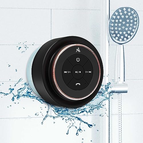 XLEADER SoundAngel Mate(2nd Gen) Pro Shower Speaker, Certified IPX7 Waterproof Bluetooth Speaker, 8W Crystal Sound&Rich Bass, 15H Playtime, with Suction Cup & Silicone Lanyard, Ideal Gifts, Rose Gold - color: C Rose Gold