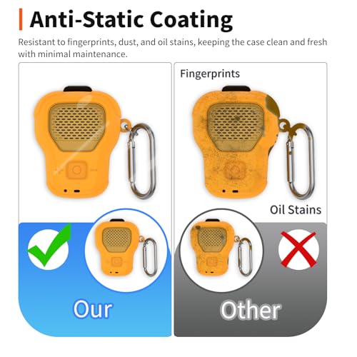 for DEWALT Wearable Bluetooth Speaker Case (Updated Version) – Soft Silicone Protective Cover,Dustproof Shockproof Anti-Scratch Sleeve for DEWALT Wearable Speaker,Orange