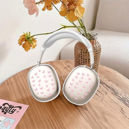 51 Clear Case for Airpods Max Headphones Cute Kawaii Soft TPU Ear Cups Cover Anti-Scratch Silicone Ear Pad Protective Case Aesthetic Headband Cover for Apple Airpods Max - color: Bow butterfly 23