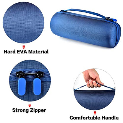 Comecase Hard Travel Case for JBL Charge 4/ Charge 5 Waterproof Bluetooth Speaker. Carrying Storage Bag Fits Charger and USB Cable - Blue+Inside Blue (Case Only) - color: Blue