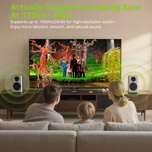 LiNKFOR 192kHz SPDIF Optical to RCA&3.5mm DAC Converter | Includes optical cable, outputs stereo audio, perfectly compatible with HDTV, Blu-ray, DVD and amplifiers - style: SPDIF to RCA+3.5mm Converter