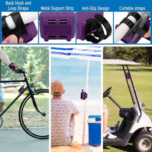 Silicone Case Cover for JBL Go 5 Portable Speaker(Deep Purple) | Travel Carrying Protective Pouch with Attach Straps for Bike Golf Cart Scooter - color: Deep Purple