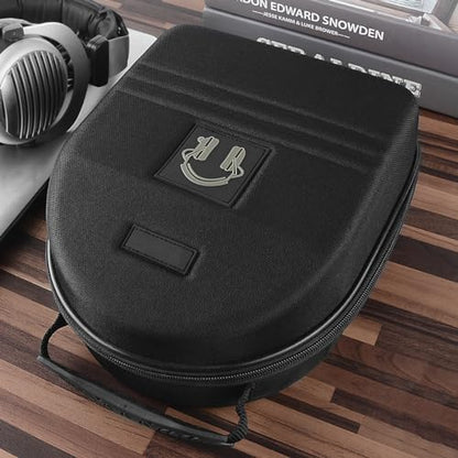 Geekria Shield Case for Large-Sized Over-Ear Headphones, Replacement Protective Hard Shell Travel Carrying Bag with Cable Storage, Compatible with Audio-Technica ATH-AD990X, AKG K701 (Black)