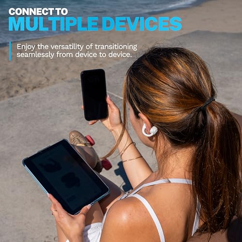 JLab, Flex, Open Ear Earbuds, Clip On Wireless Bluetooth Earbuds, Open Ear Headphones, Cloud White - color: Cloud White