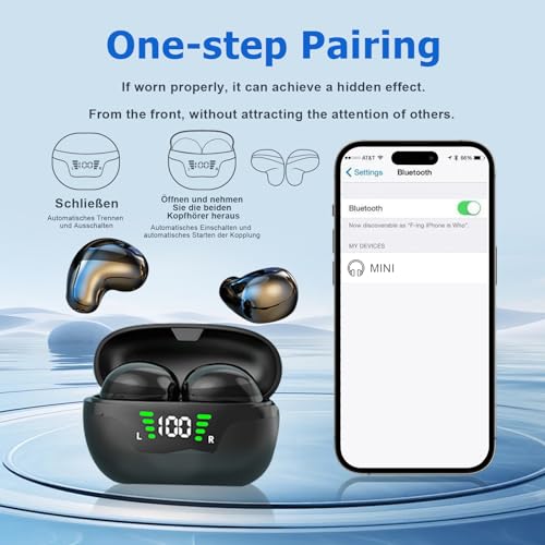 Xmenha Wireless Mini Invisible Earbuds - Hidden for Work, Bluetooth Micro Tiny Earbuds for Small Ears, Discreet Low Profile Spy Earpiece - color: White