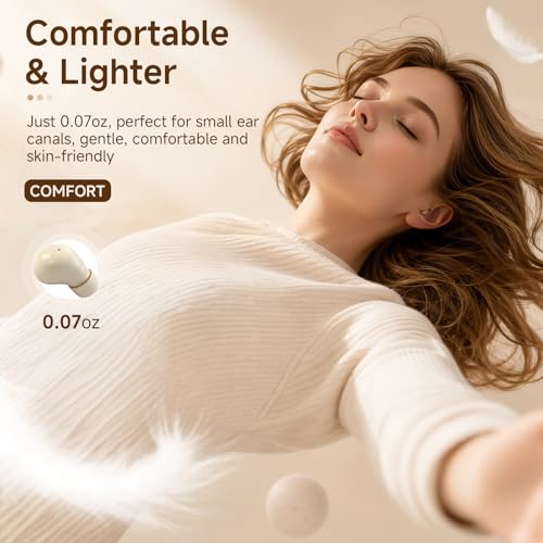 Small Mini Invisible Earbuds Wireless Bluetooth Ear Buds for Small Ears | Discreet Smallest Sleep Earbuds For Small Ears Ear Buds Low Profile Tiny Skin Tone Sleeping Earbuds For Small Ear Canals - color: Nude