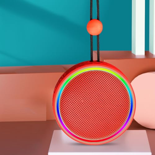 GOWENIC Bluetooth Shower Speaker, Bluetooth 5.3 Connection, IPX6 Water Proof, with Suction Cup and Hanging Rope, for Camping, Cycling or Poolside (Red) - color: Red