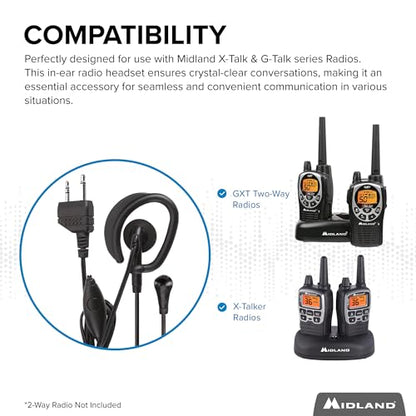 Midland AVP1 VOX Hands-Free Microphone Headsets for Midland Handheld Radios - 6 Pack