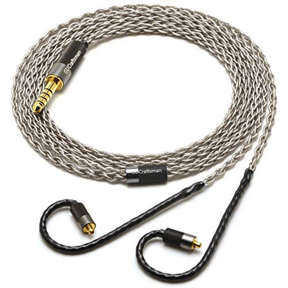 MMCX 6N Single Crystal Silver 2.5mm/4.4mm Balance Earphone Upgrade Cable for SHURE SE846 SE535 Xelento Remote t8ie t9ie UE900S IT04 DK4001 Andromeda Vega JVC FW001 FW002 (3.5mm Plug) - size: 3.5mm Plug